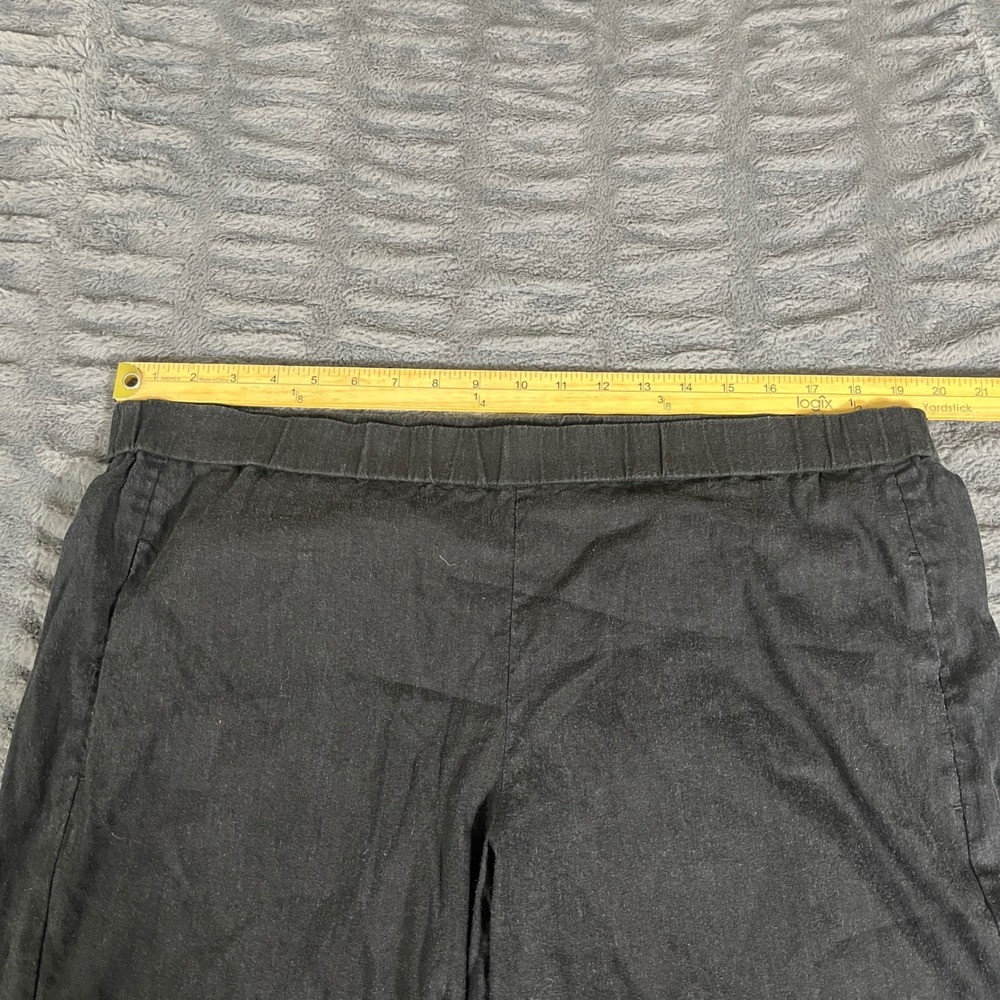J. Jill Black Linen Stretch Pull On Tapered Cuffed Pants Large AP956 - Picture 5 of 7